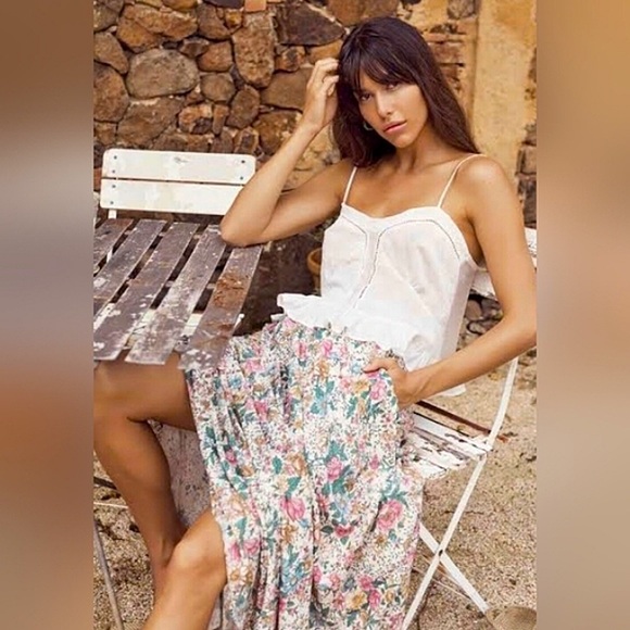 AUGUSTE THE LABEL Spring Rose Wylde Floral High Waisted Maxi Skirt - Picture 2 of 16